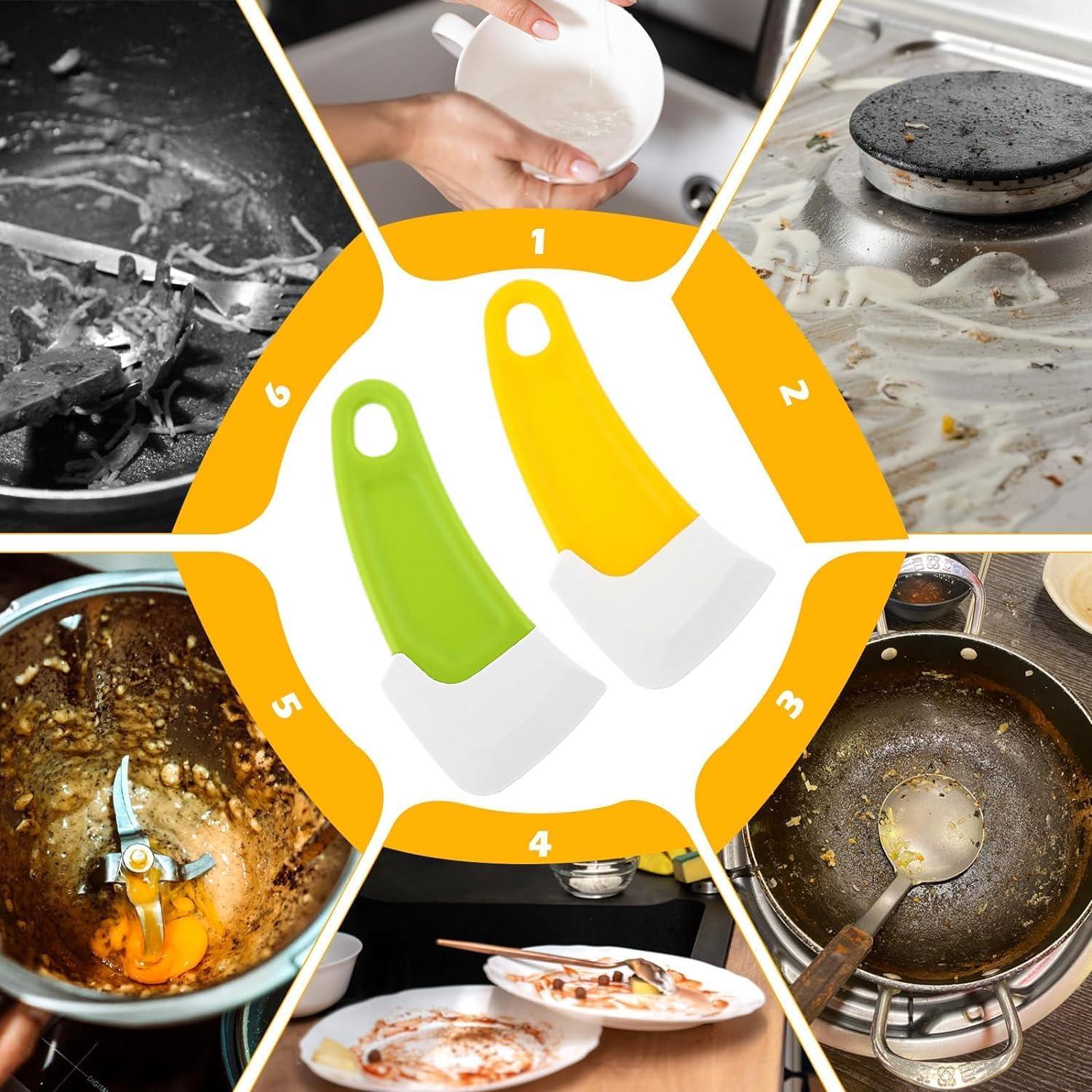 Raspador de Silicona BWESOO 2 Pcs para Sartenes y Ollas