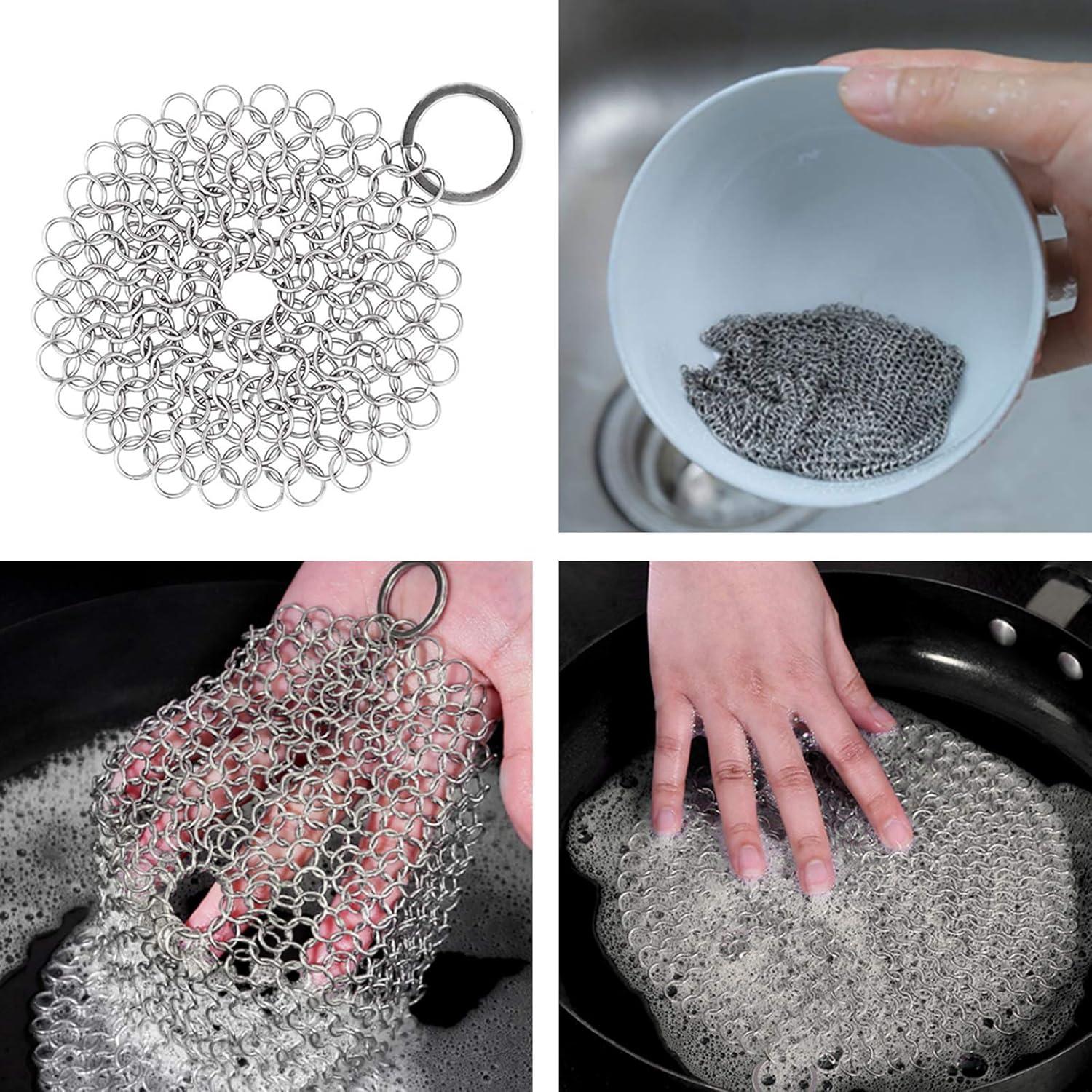 Kit de limpieza de cocina 4 en 1 Trumoter - Acero y bambú