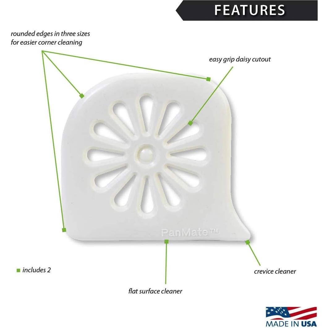 Raspadores Daisy PanMate Rada Cutlery, 2 Piezas, Nylon Blanco