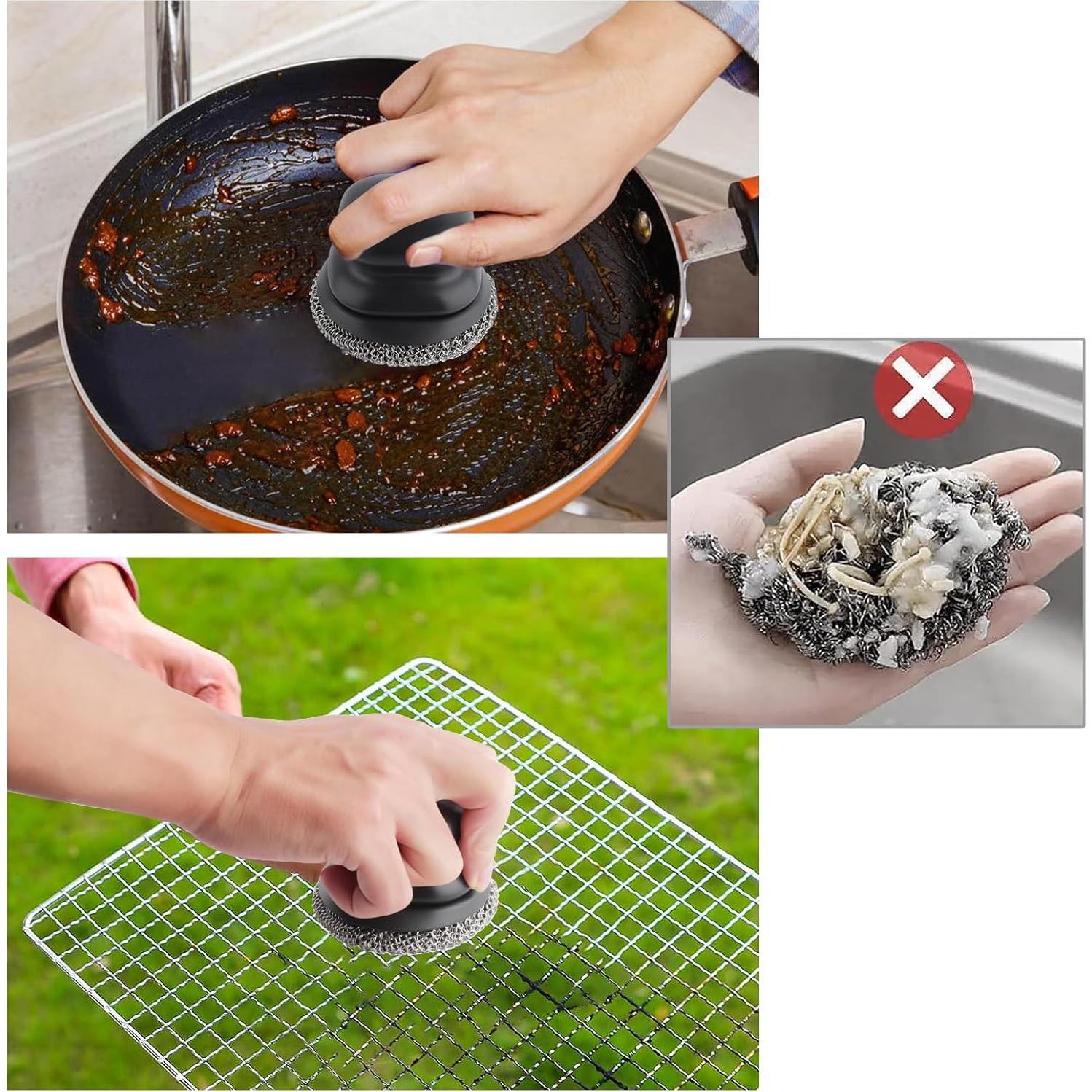 Estropajo de Hierro Fundido SEFONE con Mango Ergonómico