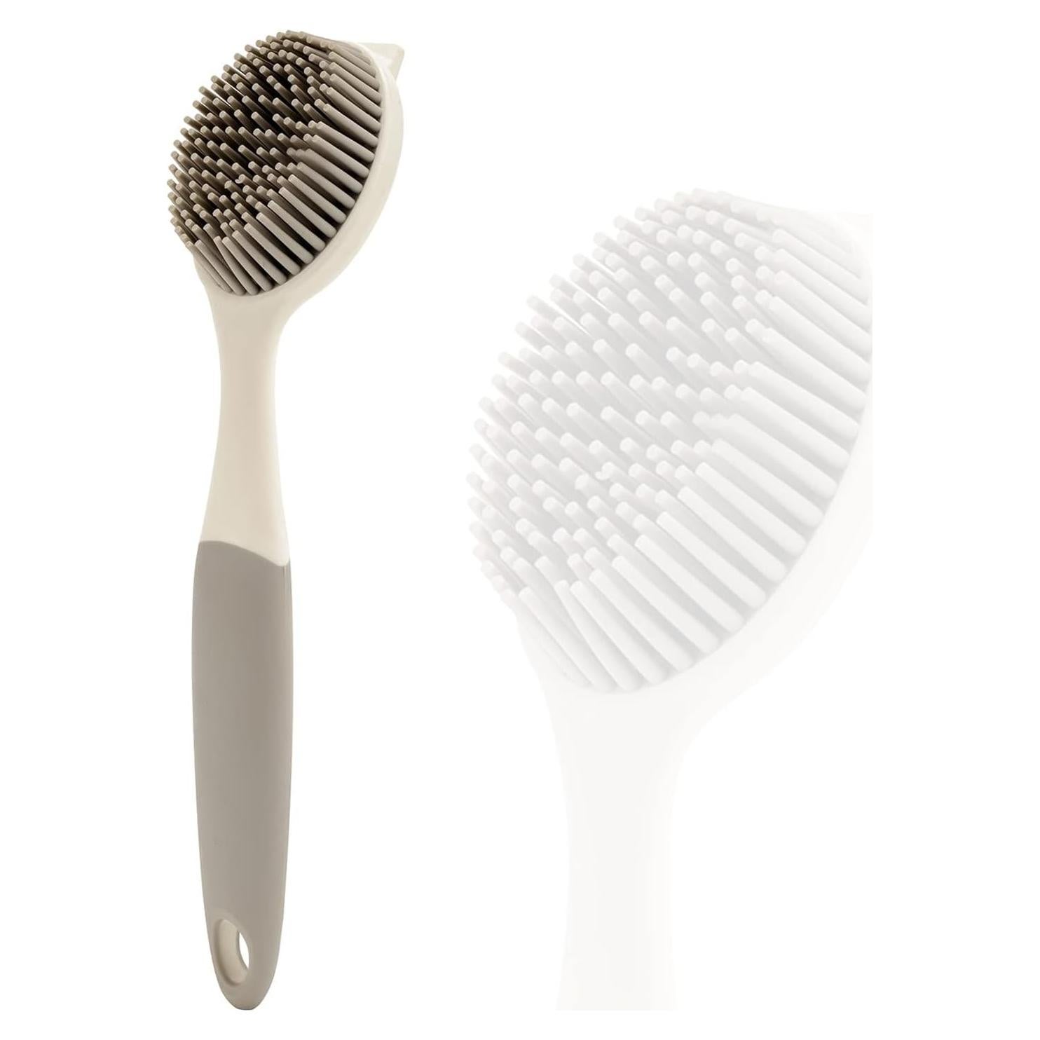 Cepillo de Silicona AMORBASE para Platos y Verduras - Blanco/Gris