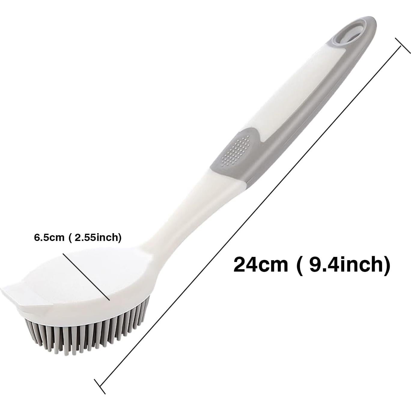 Cepillo de Silicona AMORBASE para Platos y Verduras - Blanco/Gris