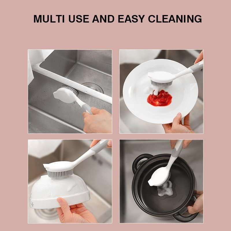 Cepillo de Silicona AMORBASE para Platos y Verduras - Blanco/Gris