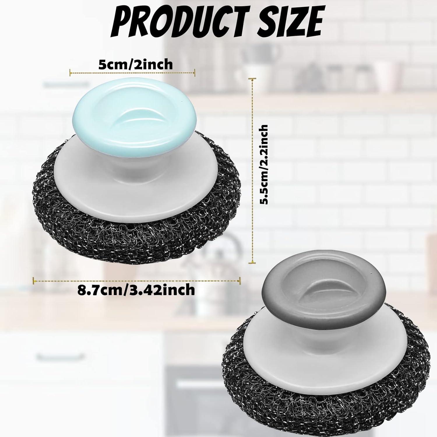 Estropajos de Acero Inoxidable HINGTAI con Mango - 2 Unidades