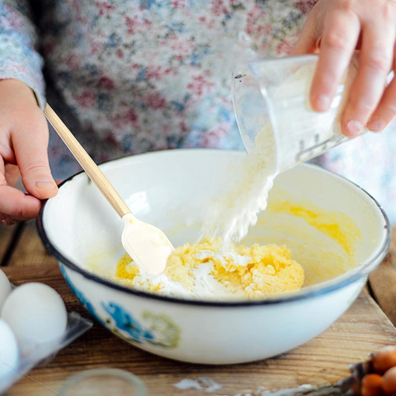 Juego de Espátulas de Silicona y Madera Lohepon 4Pcs