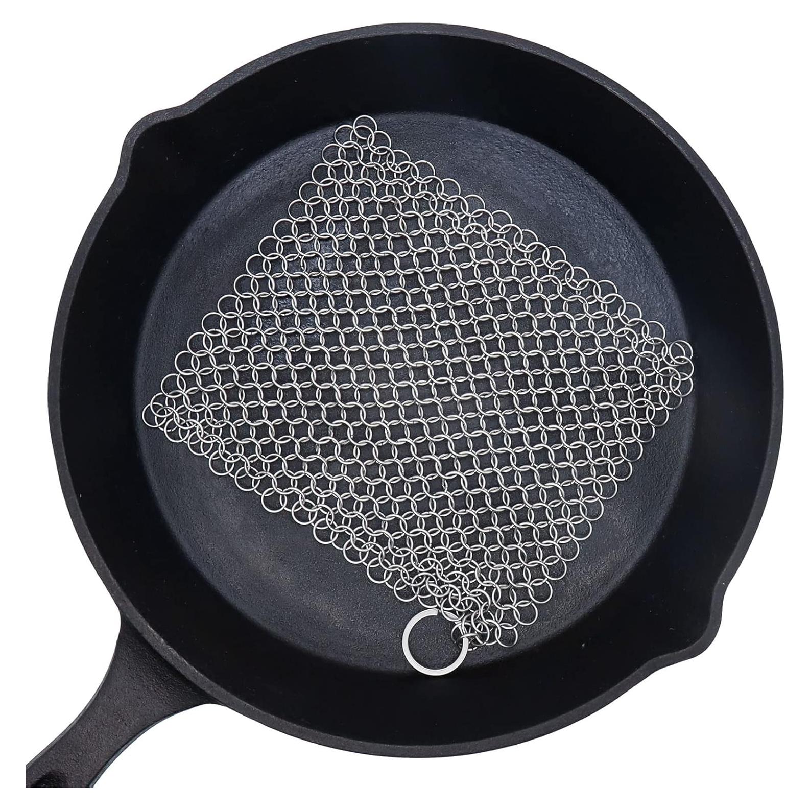 Estropajo de Cadena Acero Inoxidable 15x15 cm para Sartenes