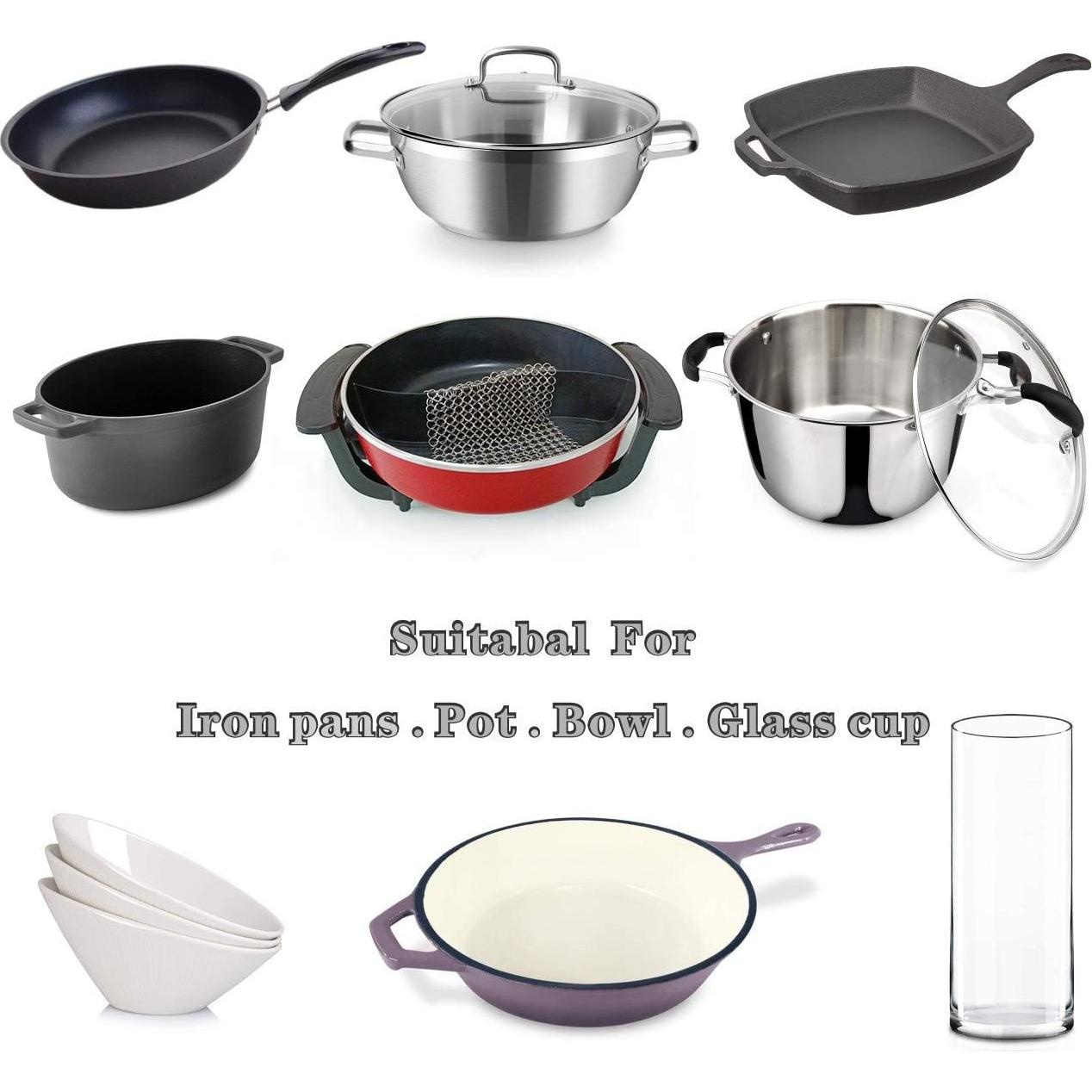 Estropajo de Cadena Acero Inoxidable 15x15 cm para Sartenes