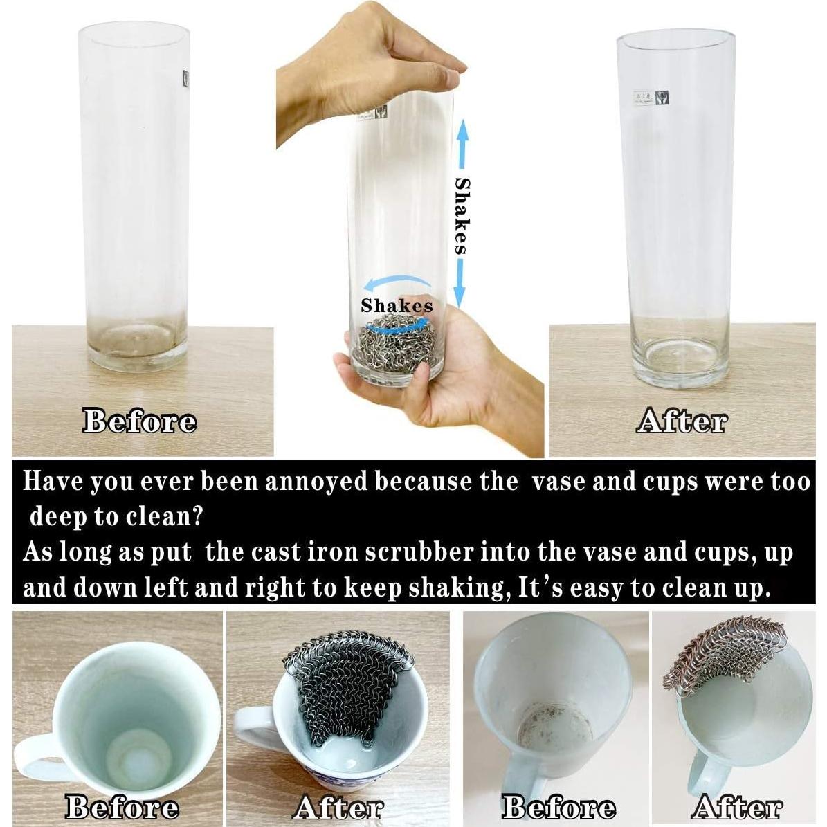 Estropajo de Cadena Acero Inoxidable 15x15 cm para Sartenes