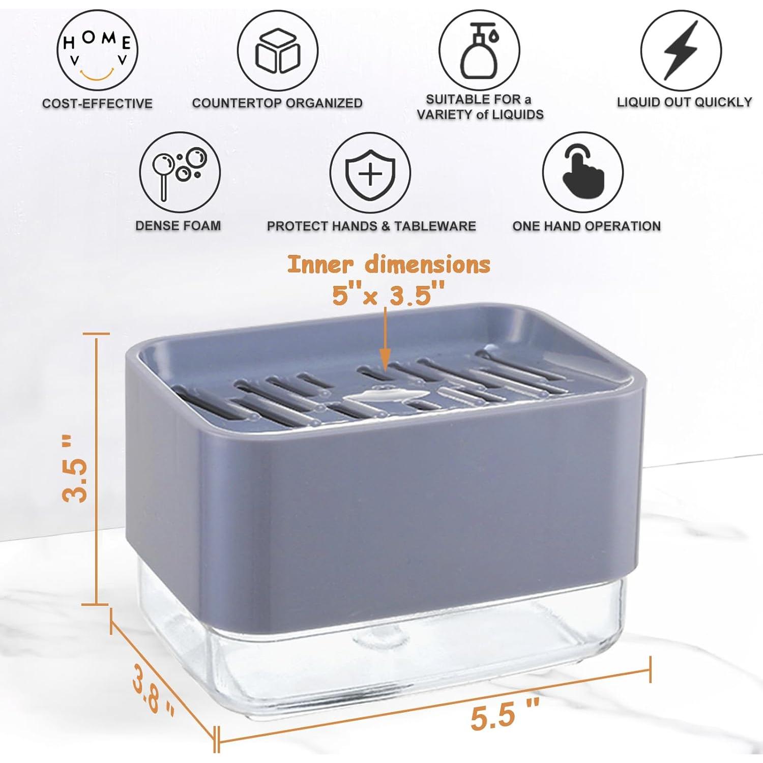 Dispensador de Jabón 2 en 1 HvOvMvE con Esponjas y Raspador