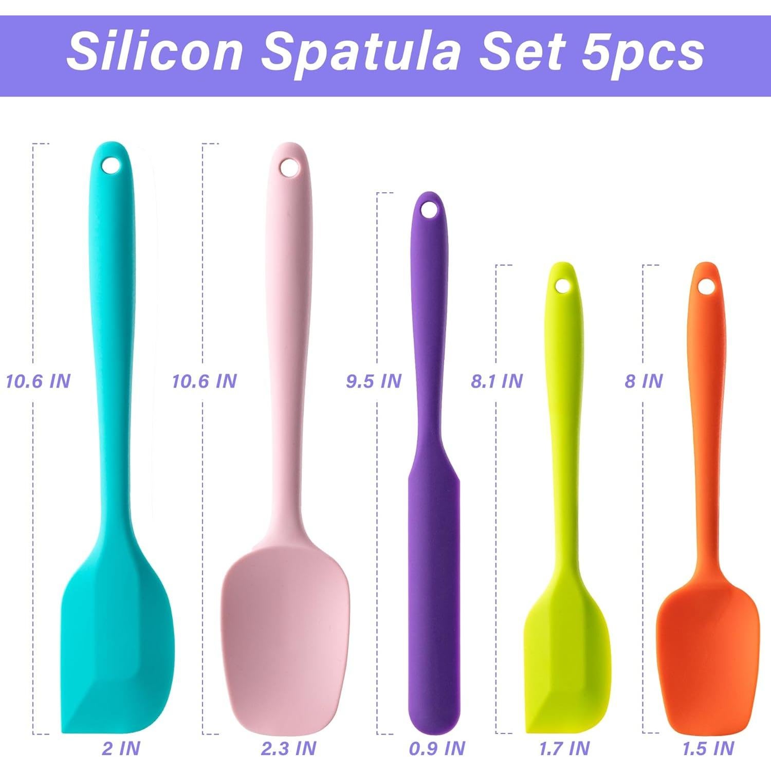 Juego de Espátulas de Silicona Hoewina 5 Piezas Apto Lavavajillas