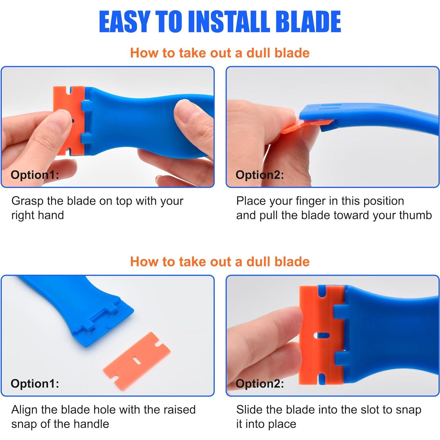 Raspador de Plástico CADONO 4 Pcs + 120 Cuchillas Repuesto