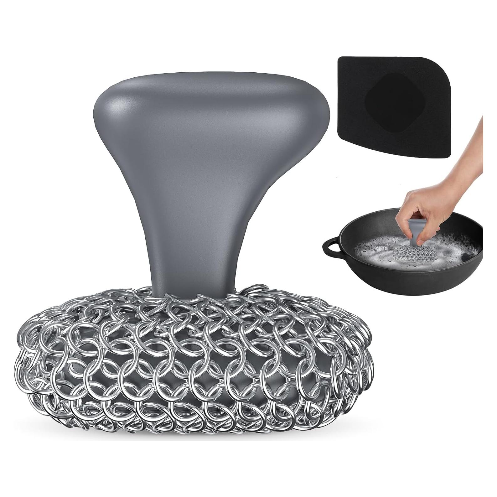 Estropajo de Hierro Fundido Purgreat con Raspador - Kit de Limpieza