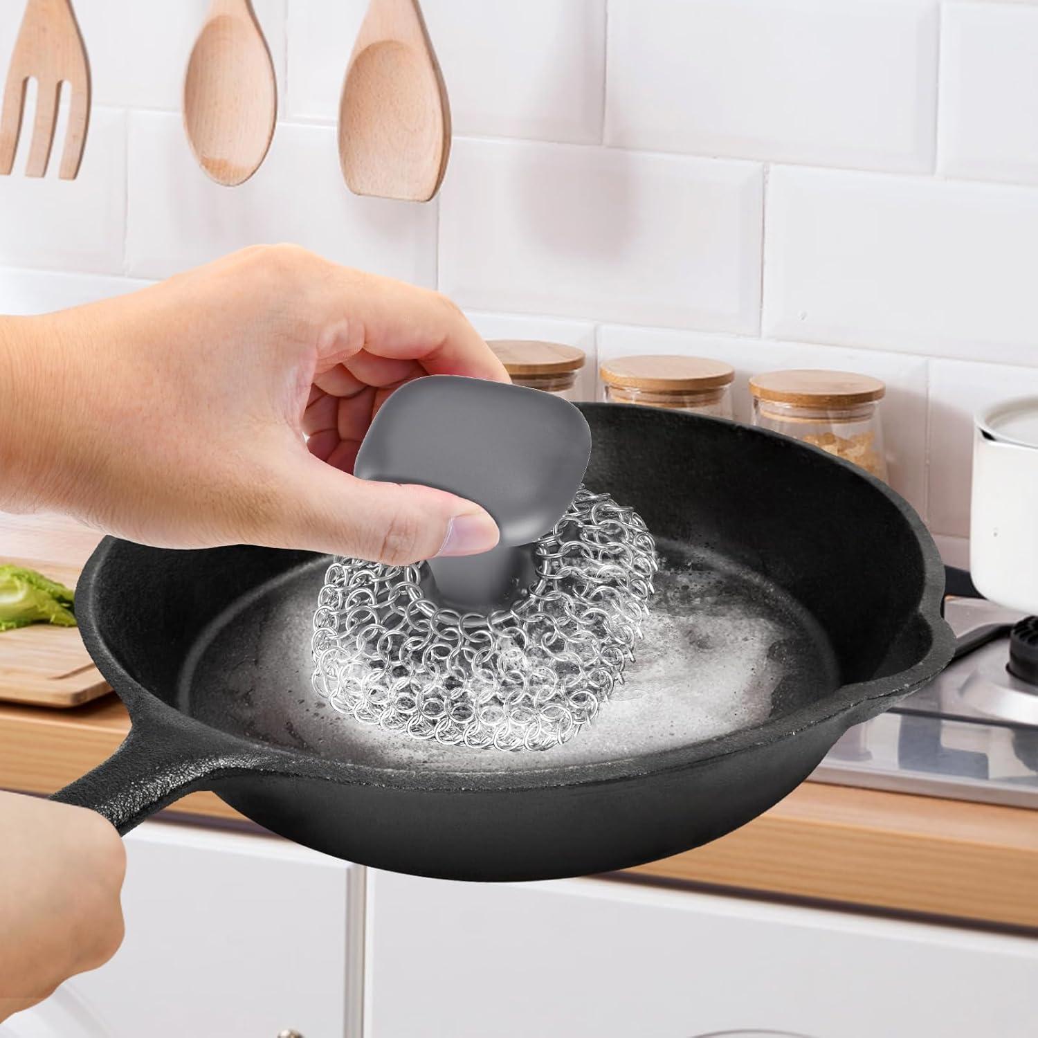 Estropajo de Hierro Fundido Purgreat con Raspador - Kit de Limpieza