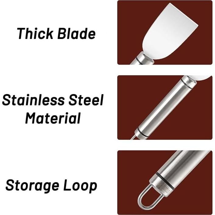 Paquete de 2 raspadores de acero inoxidable Yopolaz