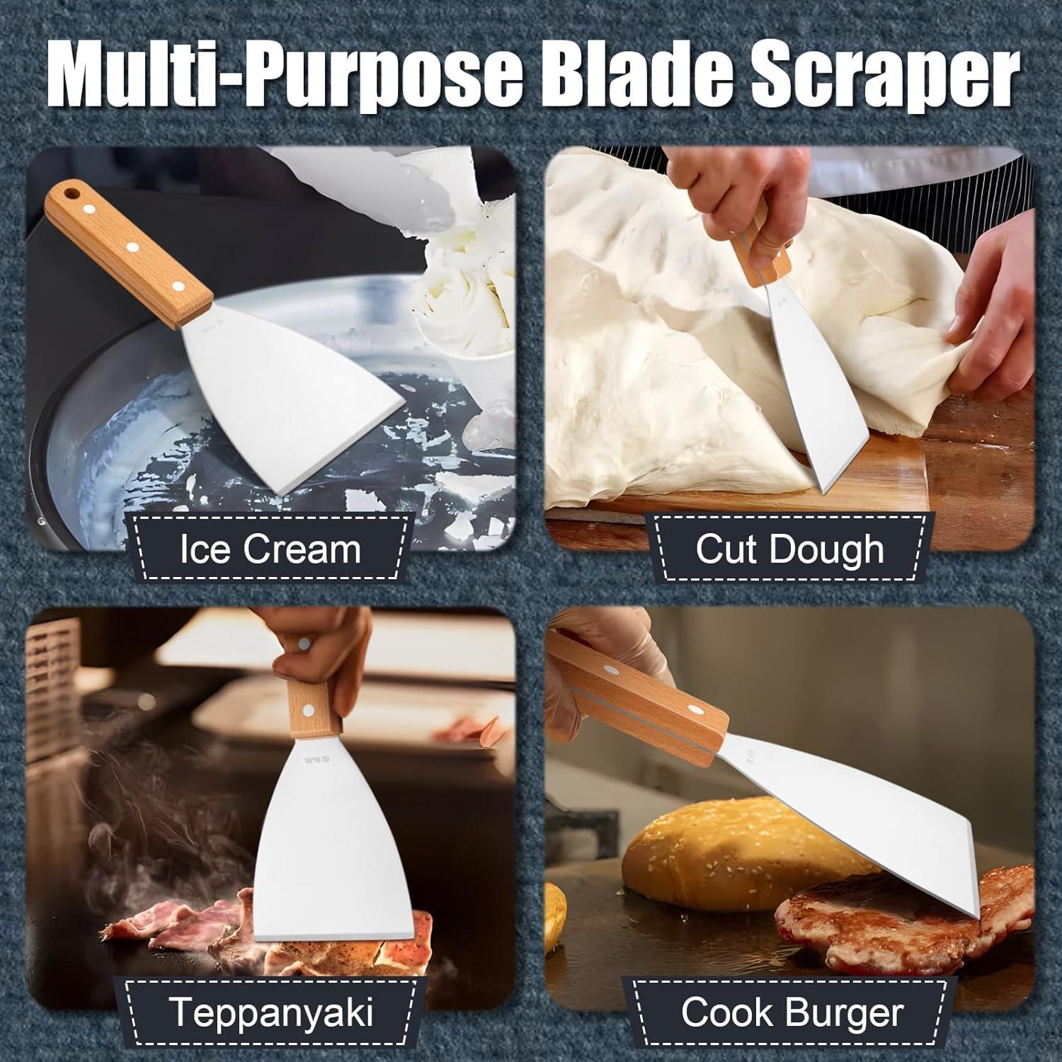 Juego de raspadores para parrilla Leonyo acero inoxidable 18/10