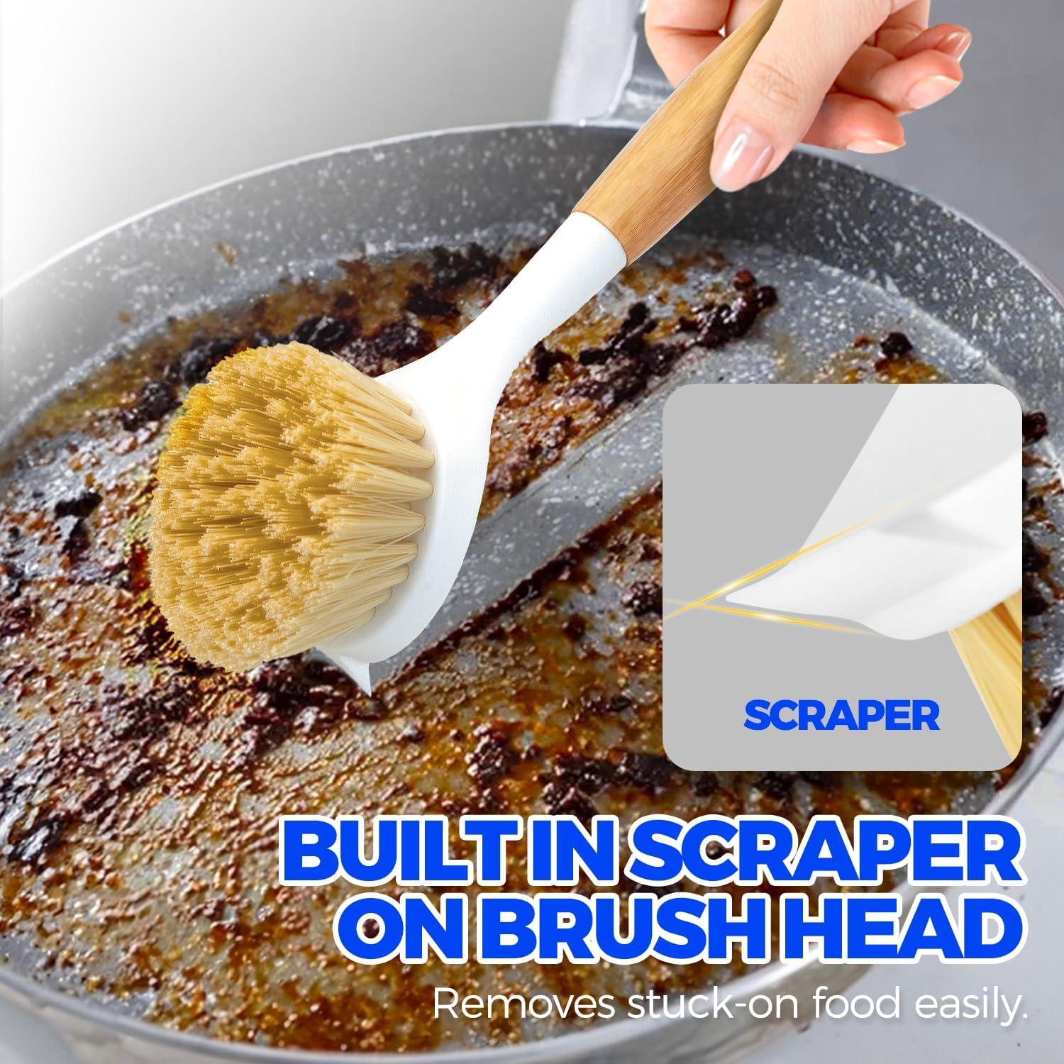 Conjunto de cepillos de cocina Holikme 3 piezas bambú amarillo