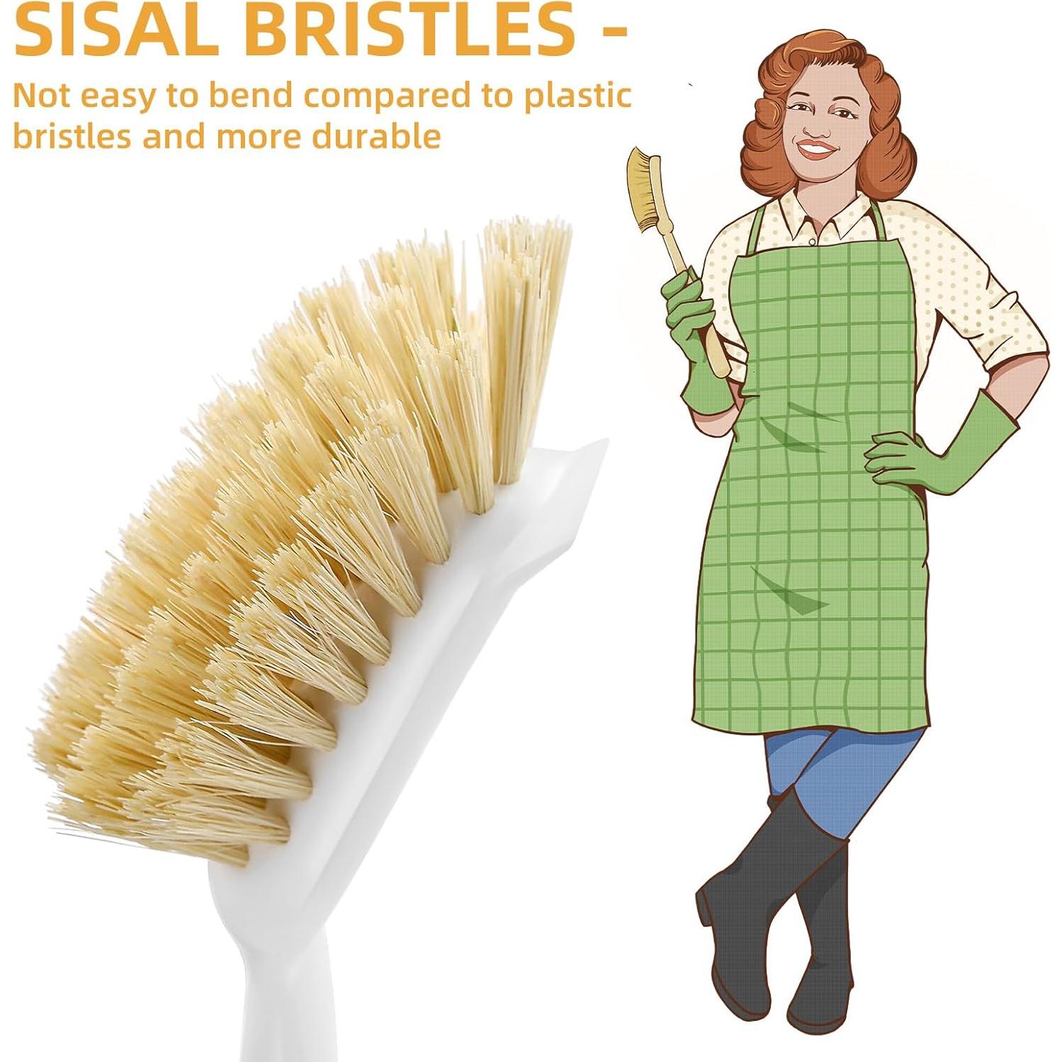 Cepillo de Platos SUBEKYU con Mango de Bambú y Raspador