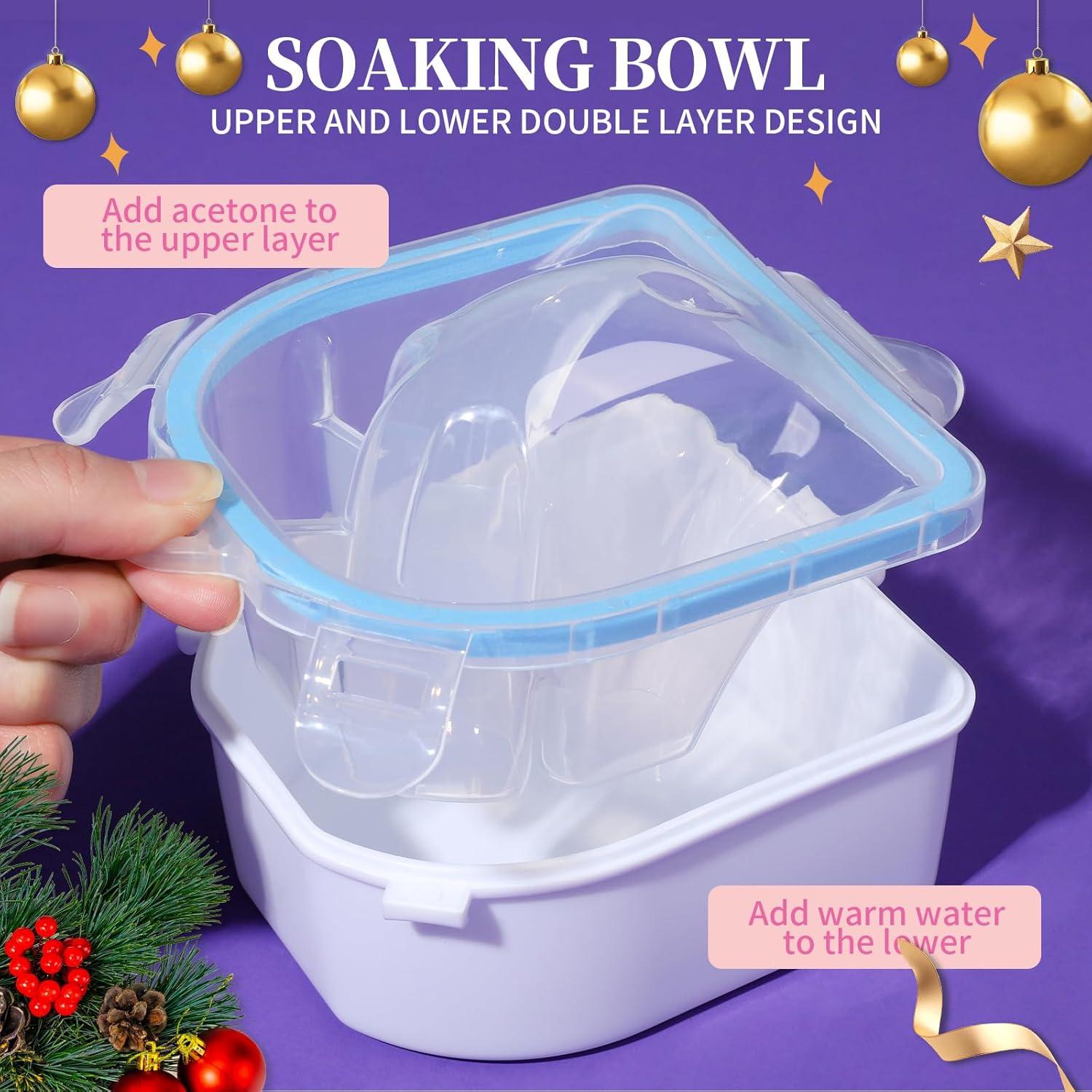 Kit Tazón de Remojo para Uñas Teenitor con Aceite y Herramientas