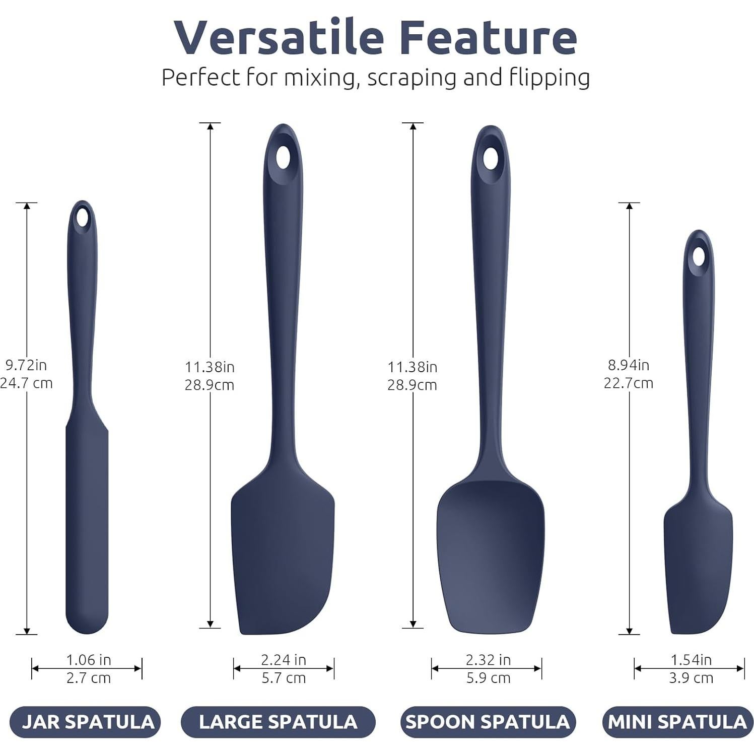 Juego de Espátulas de Silicona U-Taste 600°F Alta Temperatura