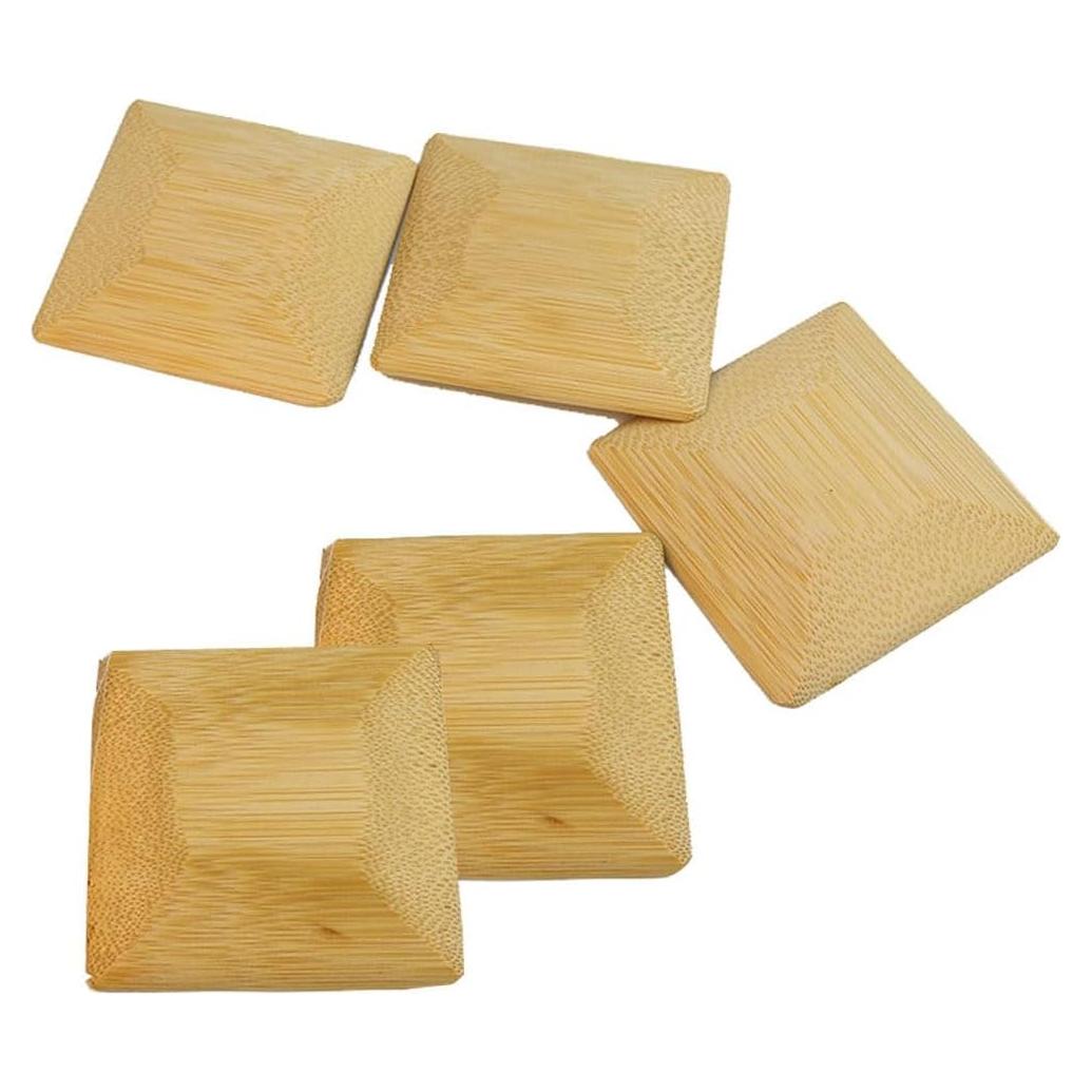 5 Raspadores de Bambú Cuadrados 7x7cm Luzen para Cocina