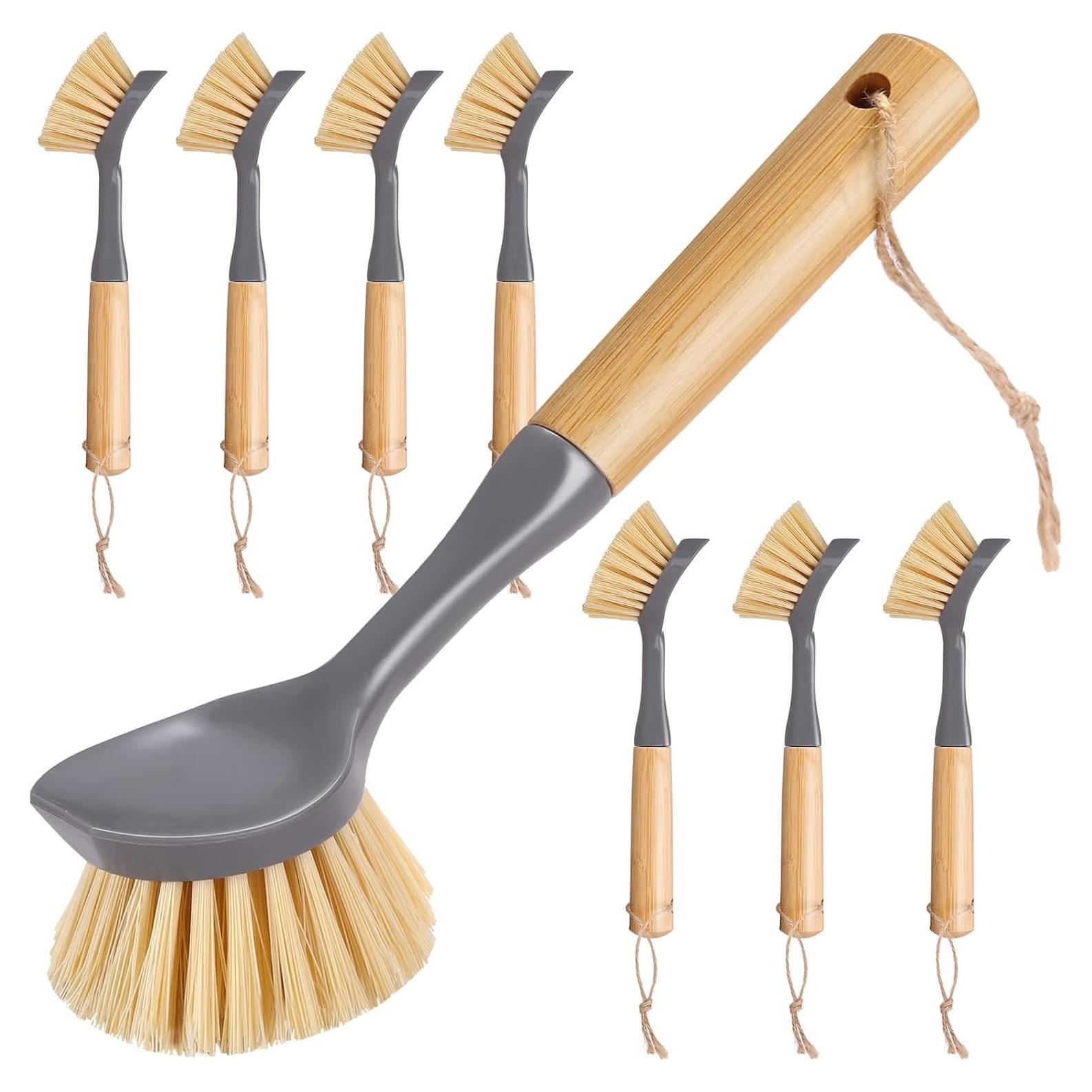 8 Cepillos de Cocina de Bambú para Platos - Mimorou