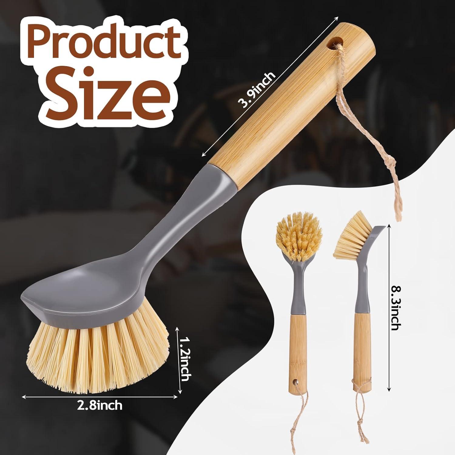 8 Cepillos de Cocina de Bambú para Platos - Mimorou