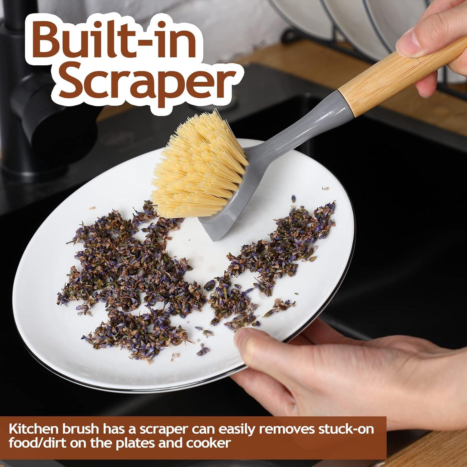 8 Cepillos de Cocina de Bambú para Platos - Mimorou