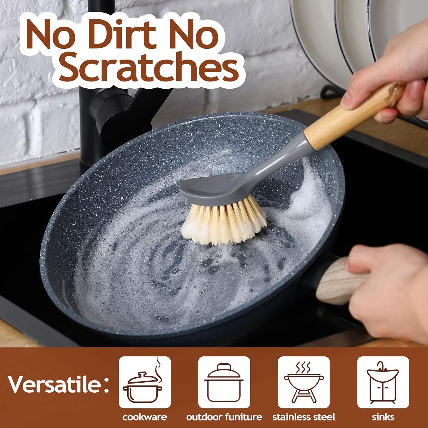 8 Cepillos de Cocina de Bambú para Platos - Mimorou