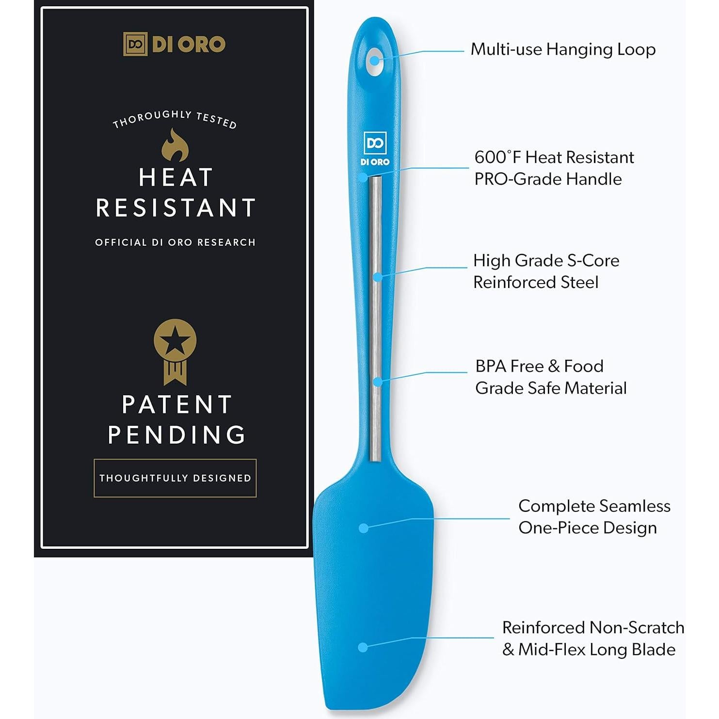 Espátula Pequeña DI ORO de Silicona Azul 22,35 cm Resistente