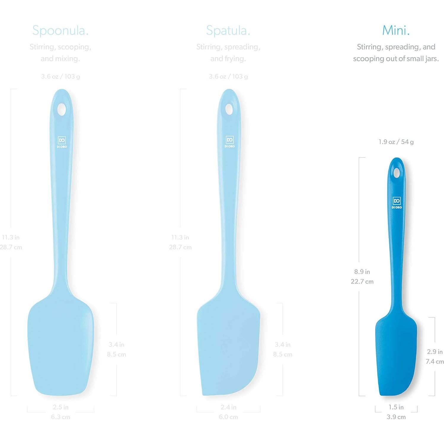 Espátula Pequeña DI ORO de Silicona Azul 22,35 cm Resistente