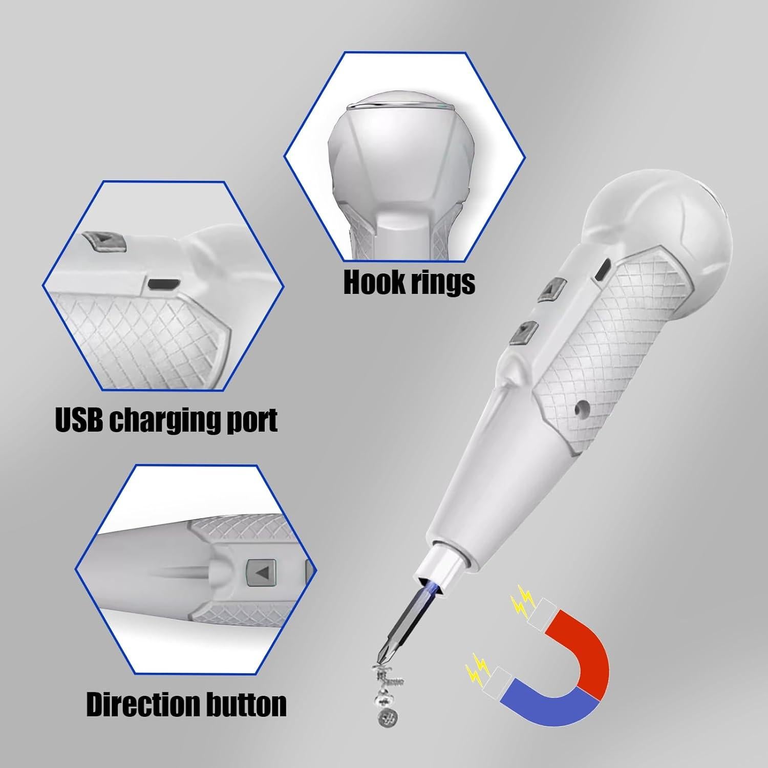 Destornillador eléctrico inalámbrico XLX 3.7V recargable con LED