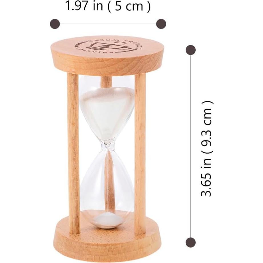 Reloj de Arena Kisangel 5 Minutos Madera Decoración Escritorio