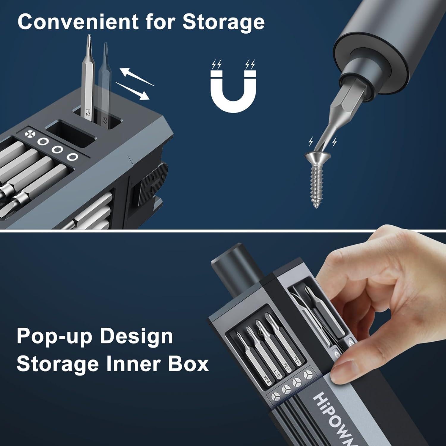 Destornillador Eléctrico Mini HiPOWMAX 49-en-1 Inalámbrico