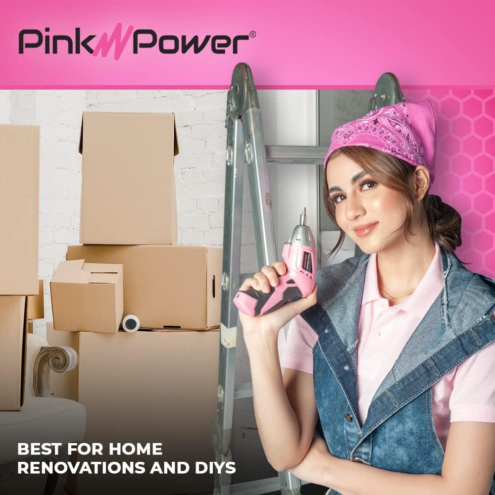Destornillador Eléctrico Inalámbrico Rosa Pink Power PP481 3.6V