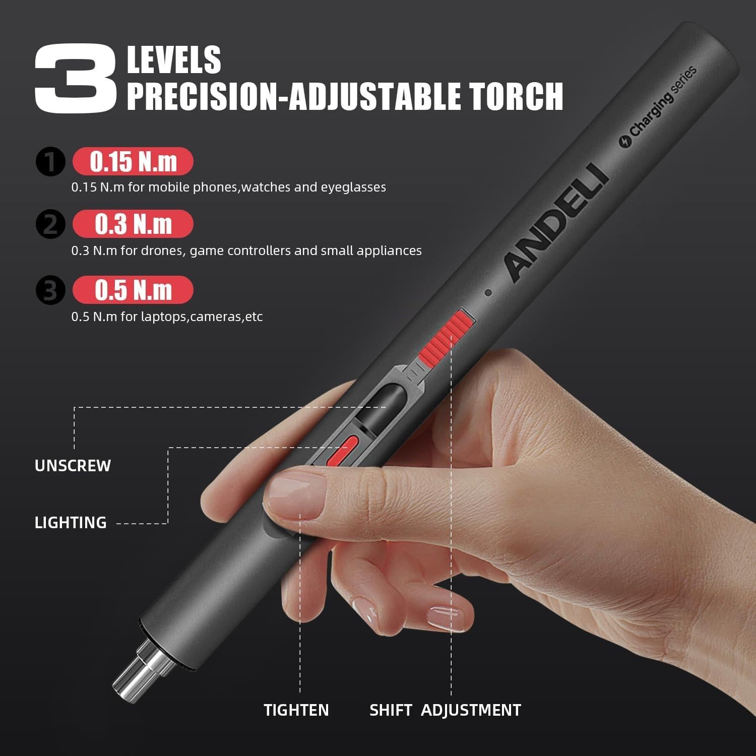 Juego de Destornilladores Eléctricos ANDELI Mini 60 Puntas