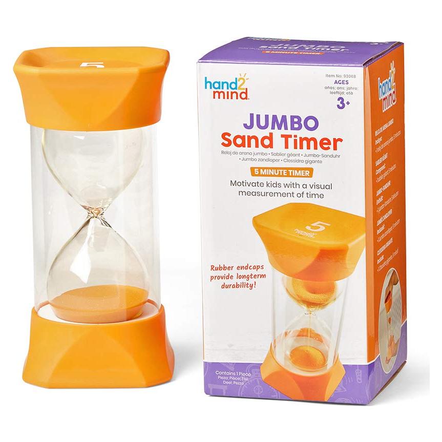 Temporizador de Arena Jumbo hand2mind 5 Minutos Naranja