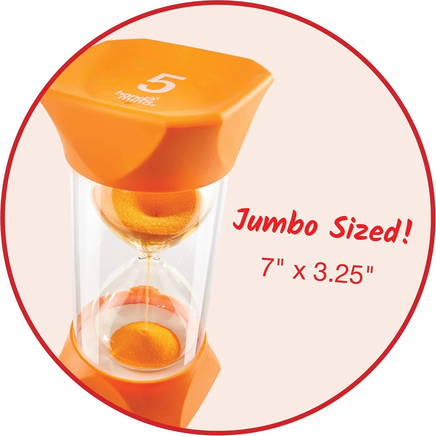 Temporizador de Arena Jumbo hand2mind 5 Minutos Naranja