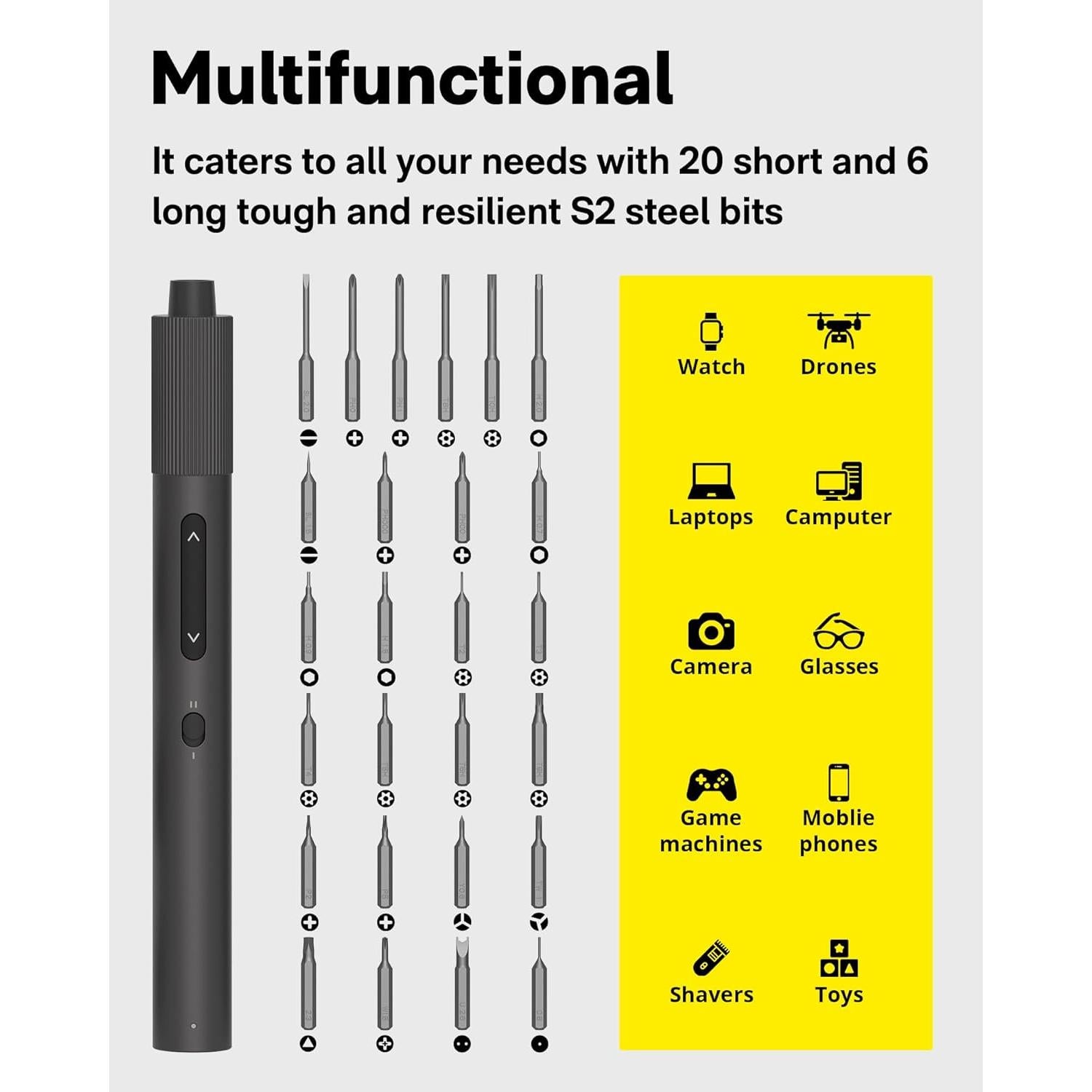 Juego de Destornilladores Eléctricos HOTO 48 en 1 con Luz LED
