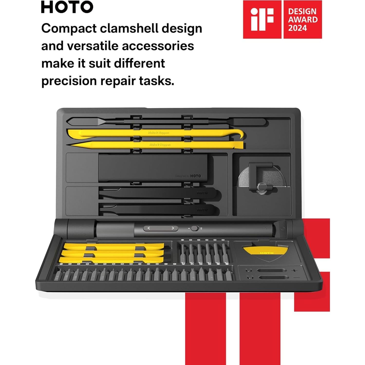 Juego de Destornilladores Eléctricos HOTO 48 en 1 con Luz LED