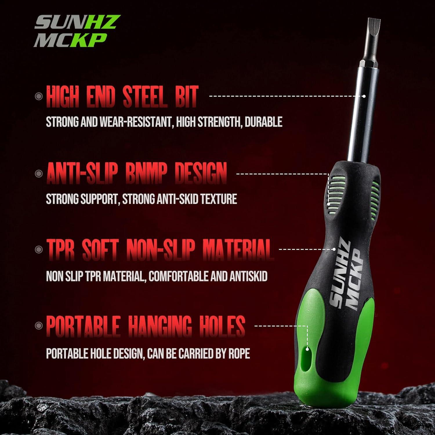 Destornillador 8 en 1 SUNHZMCKP ergonómico portátil