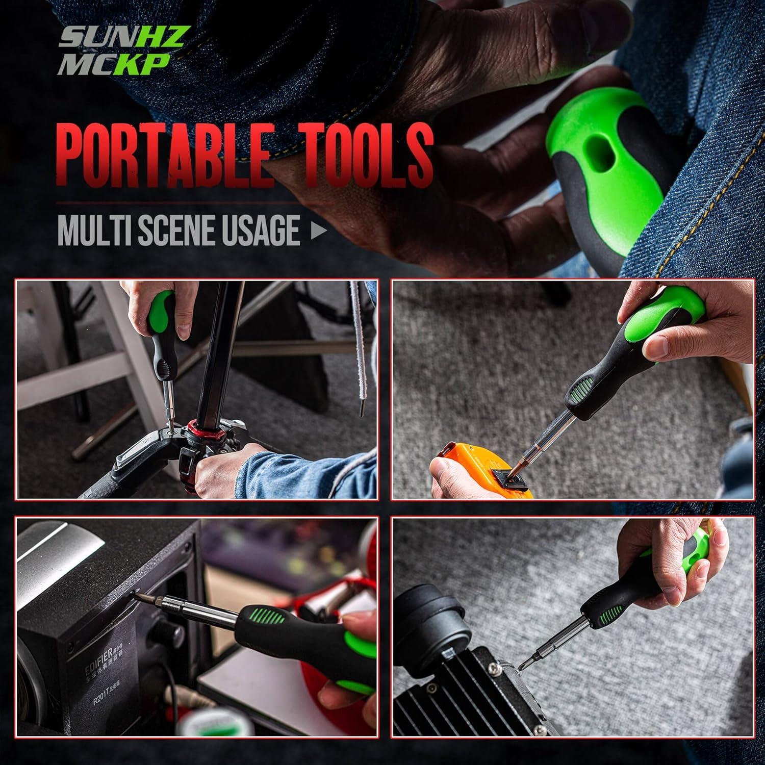 Destornillador 8 en 1 SUNHZMCKP ergonómico portátil