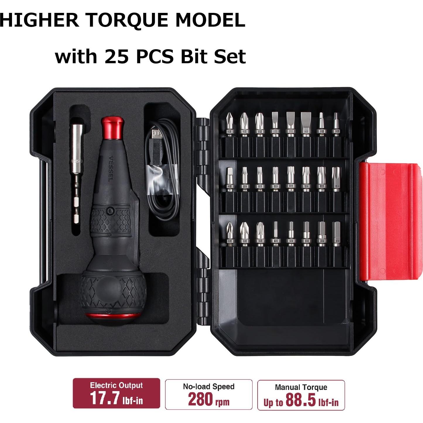 Destornillador eléctrico VESSEL e-ASSIST 25 piezas 3.6V