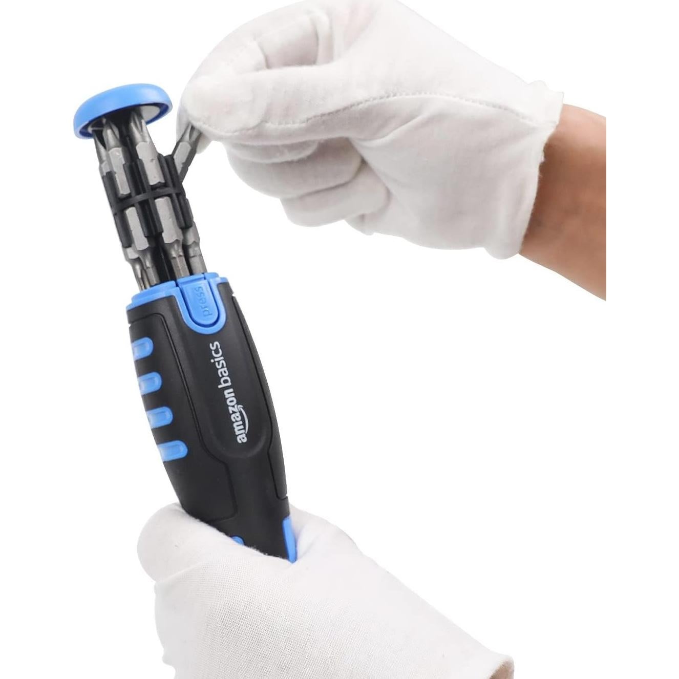 Destornillador Carraca Magnético 12 en 1 Amazon Basics