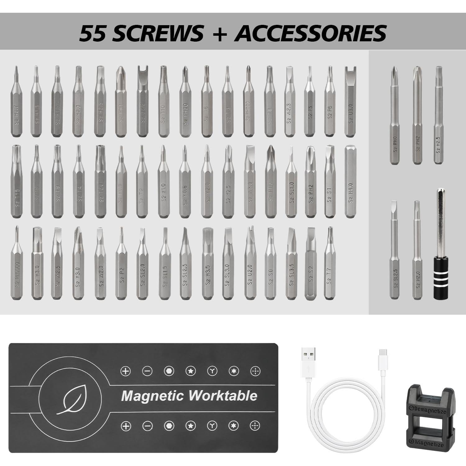 Mini Destornillador Eléctrico VOTCT 60 en 1 Recargable USB
