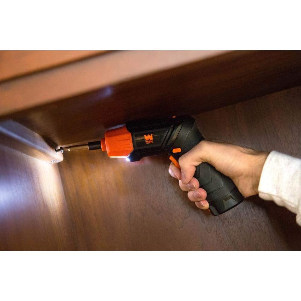 Destornillador Eléctrico Inalámbrico WEN 4V con Linterna y Accesorios