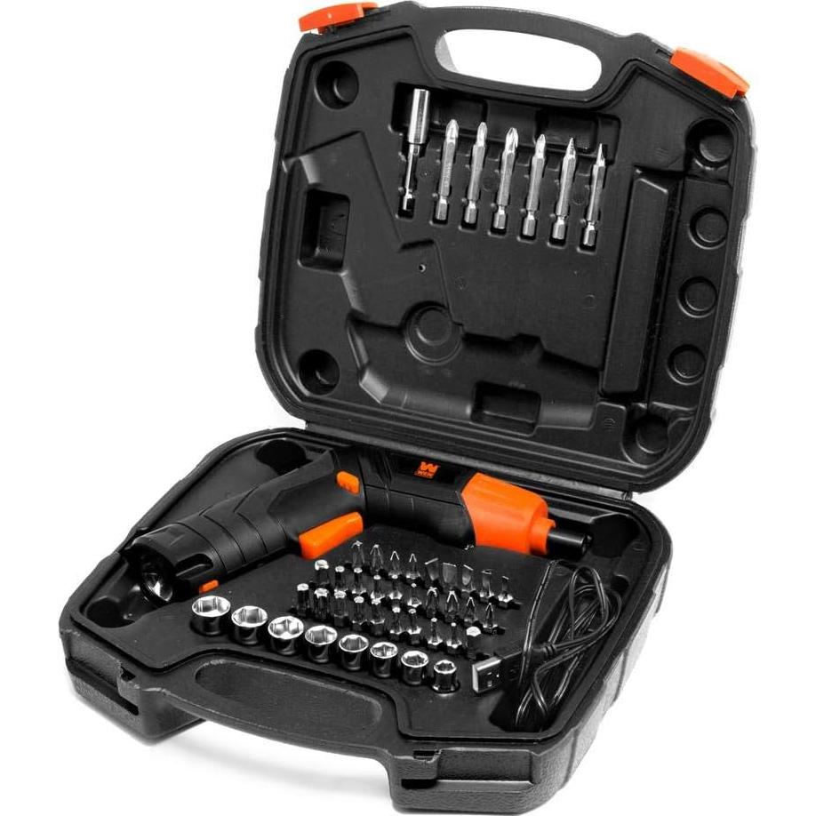 Destornillador Eléctrico Inalámbrico WEN 4V con Linterna y Accesorios