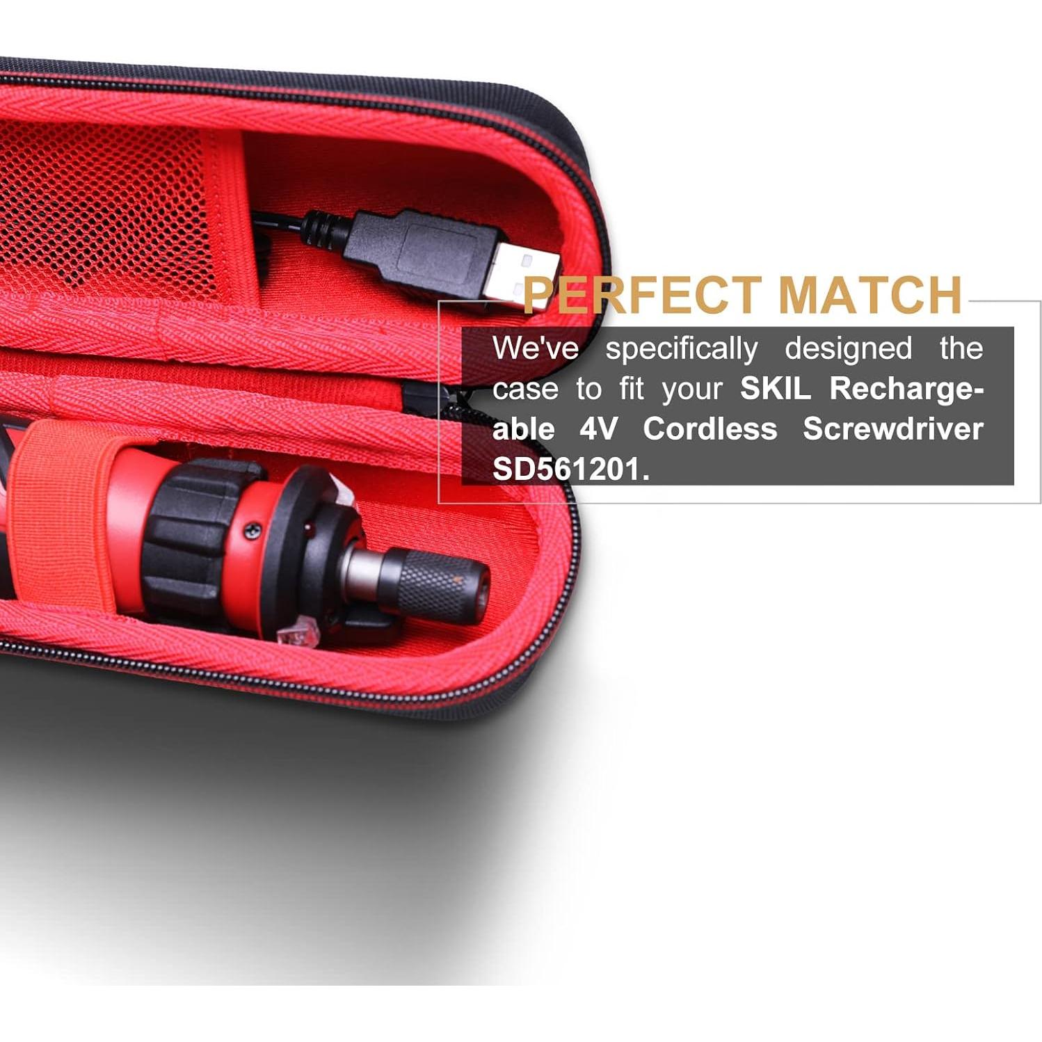 LTGEM Hard Case for SKIL SD561201 Rechargeable 4V Cordless Screwdriver- Travel Protective Carrying Bag (Case Only)