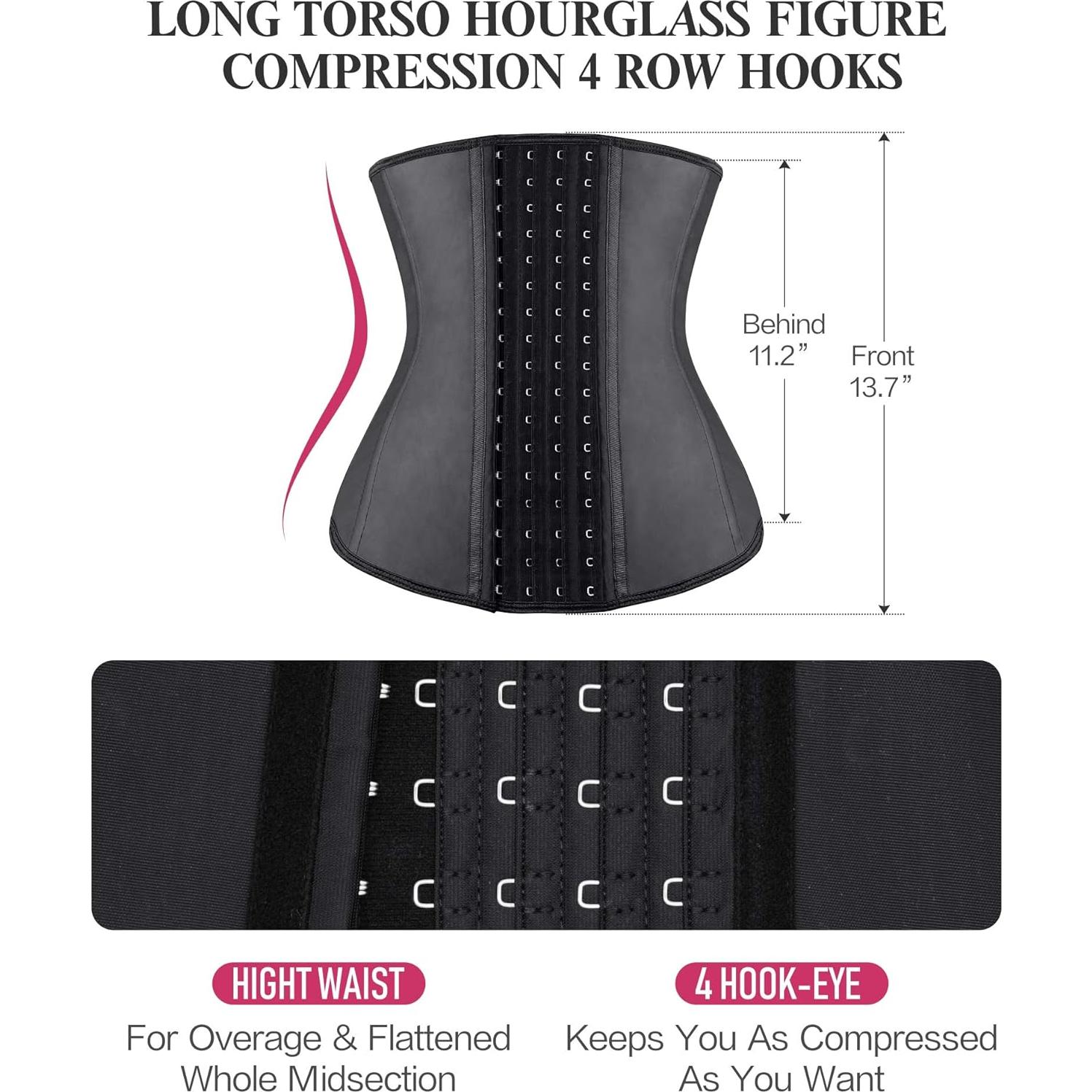 Faja Moldeadora YIANNA para Mujeres Negro 4 Ganchos