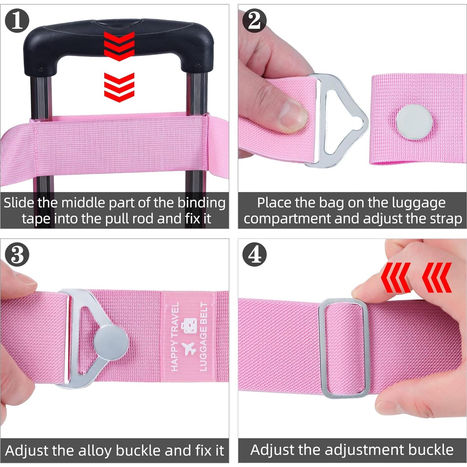 Cinturón de viaje 2 en 1 Bylion Rosa ajustable 5,08 cm