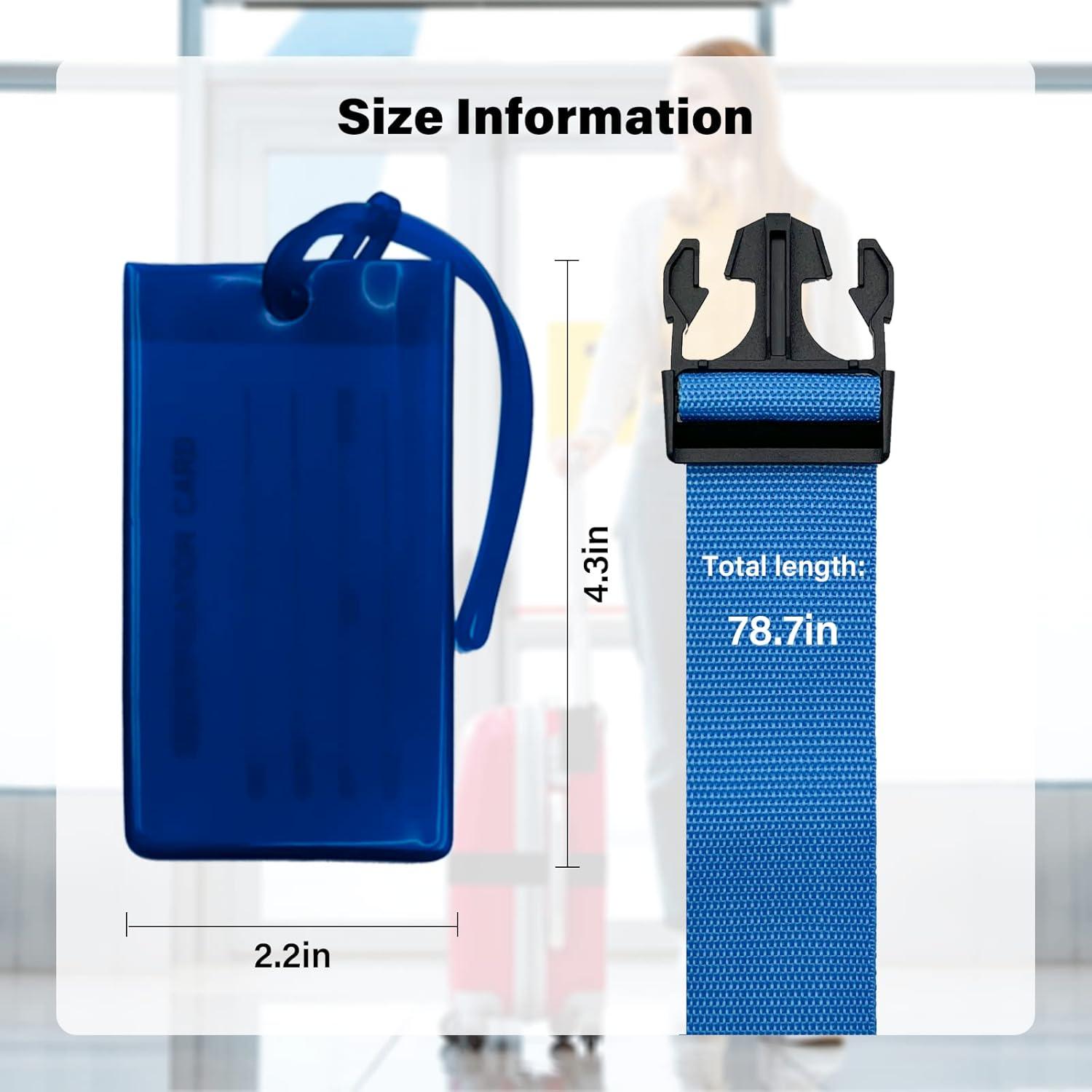 Juego de 8 correas y etiquetas de equipaje Leehoom morado